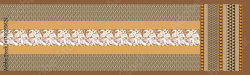  textile digital print saree design along with texture background.