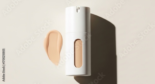 Beige Liquid Foundation Bottle with Swatch in Sunlight