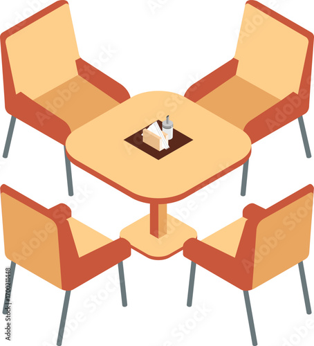 vector illustration of a cafe table