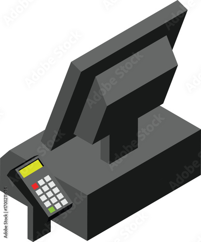 vector illustration of a cash counter monitor