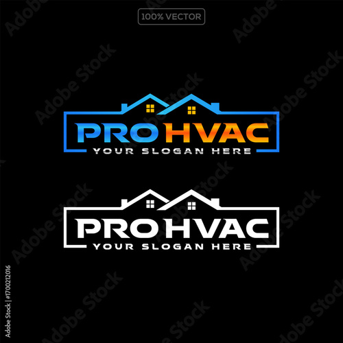 graphic vector of heating and cooling business logo design template vector stock
