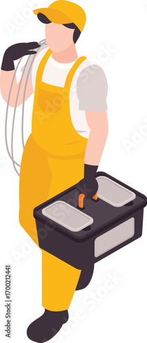 vector illustration of an electrician