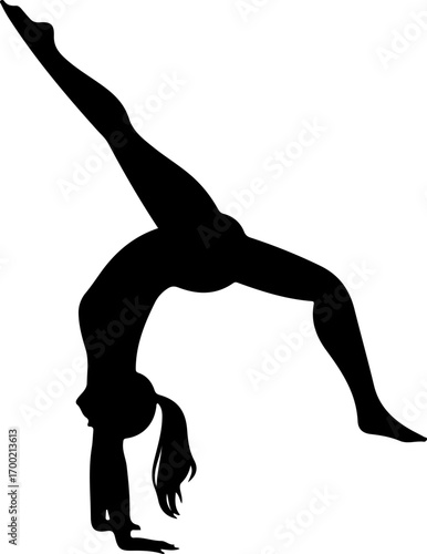 silhouette of a woman doing yoga, woman gymnastic