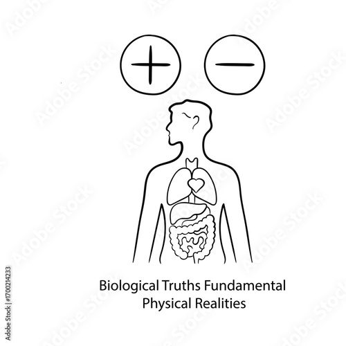 Biological Truths Fundamental Physical Realities Icon | Human, Body, Science, Nature, Hand Drawn Vector
