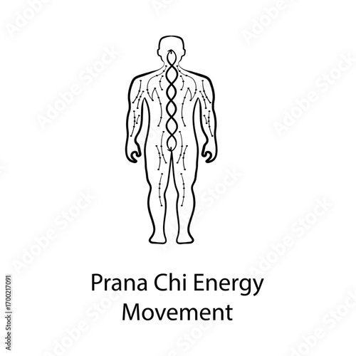 Prana Chi Energy Hand Drawn Icon | Body, Mind, Meditation, Power, Therapy