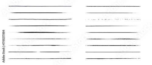 Set of artistic pen brushes.Doodles, ink brushes.Set of vector grunge brushes. Collection of strokes of markers. Set of wavy horizontal lines
