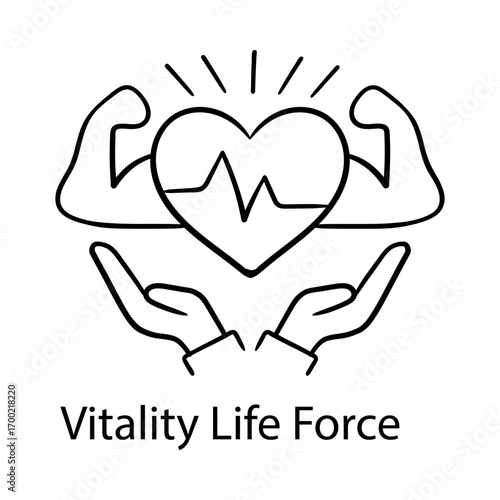 Vitality Life Force Hand Drawn Icon | Body, Aura, Meditation, Flow, Wellness