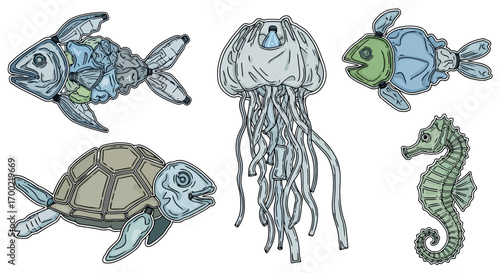 Aquatic Life Illustrations A Collection of Marine Creatures