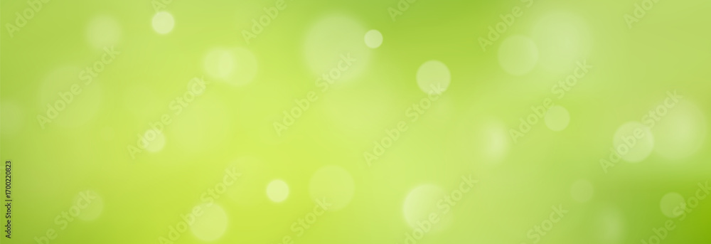 Fototapeta premium Green Summer Backdrop with Soft Blur and Light Effect. Fresh Natural Abstract Overlay with Glowing Circles and Sunlight Particles for Seasonal or Eco Design Projects 