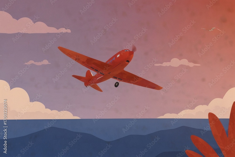 Fototapeta premium red plane