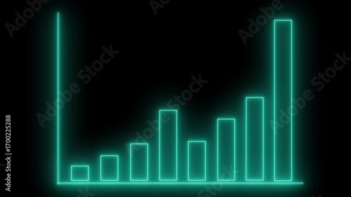 Wallpaper Mural Futuristic Neon Business Bar Graph Animation for Technology and Finance Presentations Torontodigital.ca