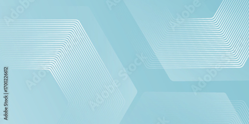 Blue and white gradient background with simple and elegant geometric hexagonal lines. Abstract background with modern overlapping line decoration. Vector illustration. Vol. 9