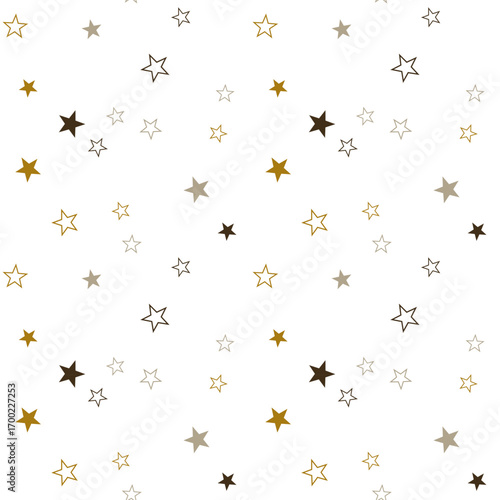 Star Sky Seamless Pattern scattered stars Red gold gray Transparent white background creative digital projects modern texture Christmas themes holiday design gift wrapping paper Winter Xmas mood