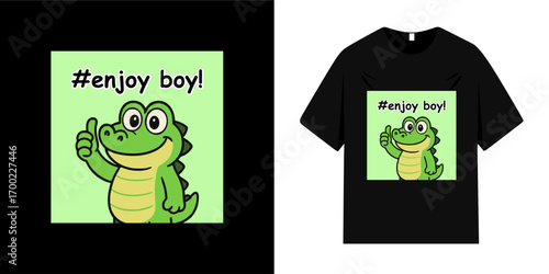 Cute cartoon animal character t-shirt designs. Animal symbols, crocodiles, and expressive typographic slogans. Vector illustrations for apparel, t-shirts, sweatshirts, posters, and more.