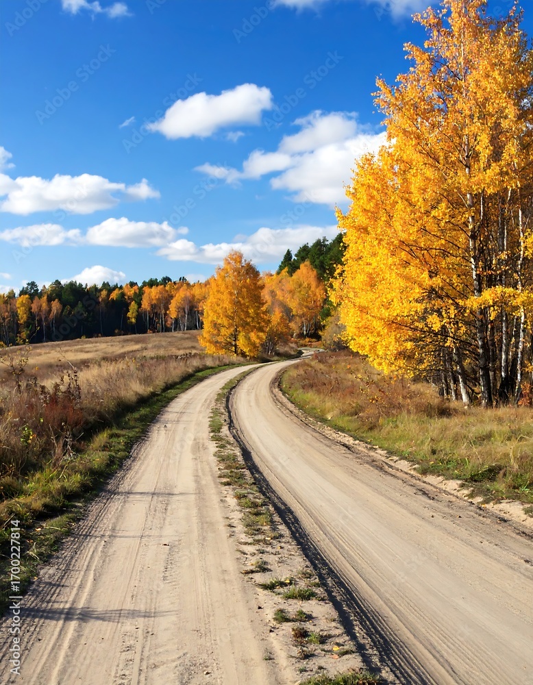 Obraz premium Autumn country road (1)