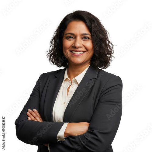 Middle aged south asian corporate lawyer isolated