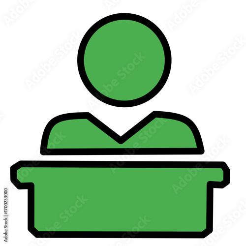 Court Judge Icon Green - Legal Hearing Symbol
