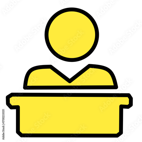 Court Judge Icon Yellow - Legal Hearing Symbol