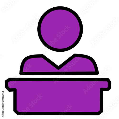 Court Judge Icon Purple - Legal Hearing Symbol
