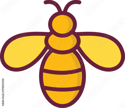 Bee lineal color icon