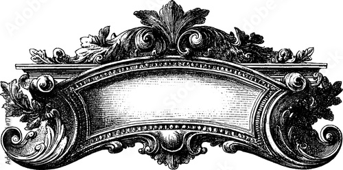 Ornate vintage engraving of antique decorative frame design for label or card