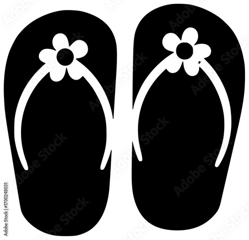 beach illustration vacation silhouette summer logo holiday icon travel outline tropical footwear leisure fashion pair sand sea relaxation flip shape lifestyle vector graphic background
