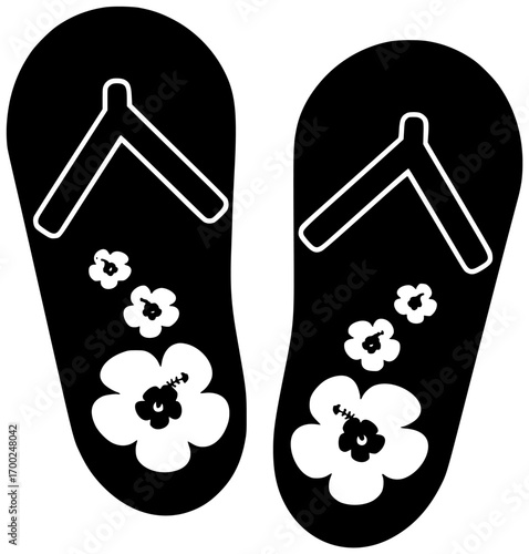 beach illustration vacation silhouette summer logo holiday icon travel outline tropical footwear leisure fashion pair sand sea relaxation flip shape lifestyle vector graphic background