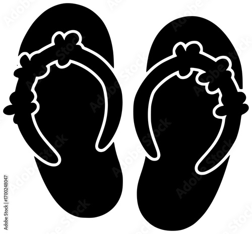 beach illustration vacation silhouette summer logo holiday icon travel outline tropical footwear leisure fashion pair sand sea relaxation flip shape lifestyle vector graphic background