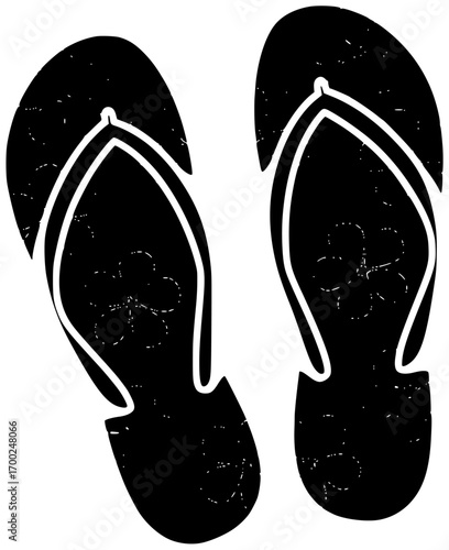 beach illustration vacation silhouette summer logo holiday icon travel outline tropical footwear leisure fashion pair sand sea relaxation flip shape lifestyle vector graphic background