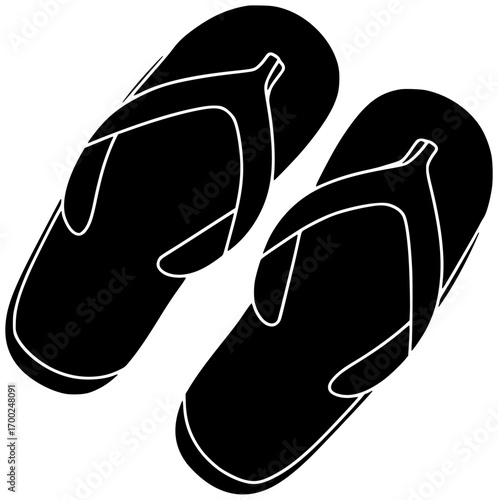beach illustration vacation silhouette summer logo holiday icon travel outline tropical footwear leisure fashion pair sand sea relaxation flip shape lifestyle vector graphic background