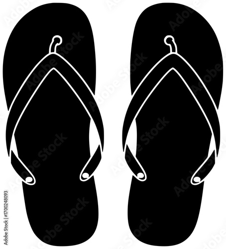 beach illustration vacation silhouette summer logo holiday icon travel outline tropical footwear leisure fashion pair sand sea relaxation flip shape lifestyle vector graphic background