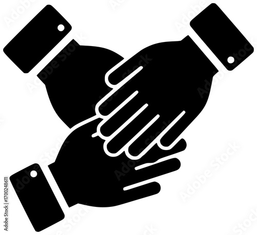 deal illustration handshake silhouette business logo agreement icon businessman outline meeting contract partnership teamwork team collaboration partner job success shape business people vector graphi