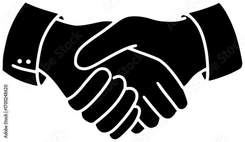 deal illustration handshake silhouette business logo agreement icon businessman outline meeting contract partnership teamwork team collaboration partner job success shape business people vector graphi