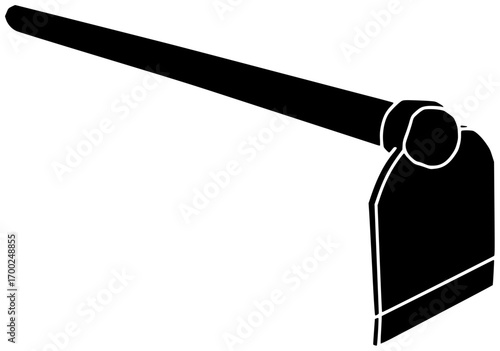 farmer illustration agriculture silhouette farm logo man icon hoe outline nature field outdoor worker work farming garden countryside tool shape for vector graphic background