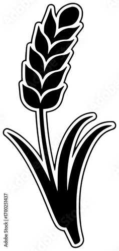 farmer illustration agriculture silhouette wheat logo harvest icon food outline rice natural plant field nature farm organic grain farming shape with vector graphic background