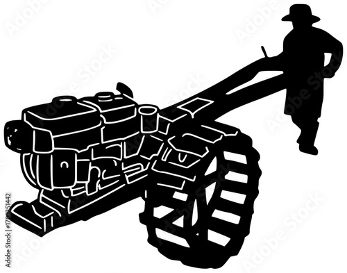 agricultural illustration plow silhouette mountains logo natural icon nature outline outdoor agriculture plant plough ploughing roller macin romania sprayer shape scenic vector graphic background
