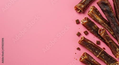 Dried Meat Delights: A Pink Palette