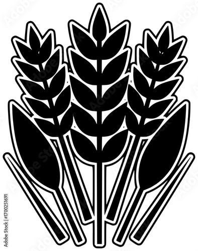 farmer illustration agriculture silhouette wheat logo harvest icon food outline rice natural plant field nature farm organic grain farming shape with vector graphic background