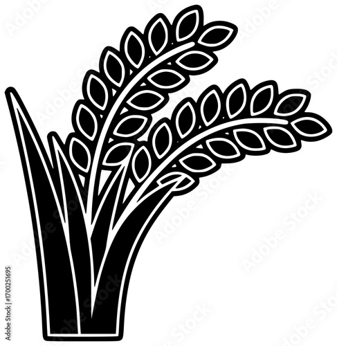 farmer illustration agriculture silhouette wheat logo harvest icon food outline rice natural plant field nature farm organic grain farming shape with vector graphic background