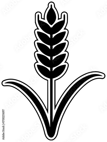 farmer illustration agriculture silhouette wheat logo harvest icon food outline rice natural plant field nature farm organic grain farming shape with vector graphic background