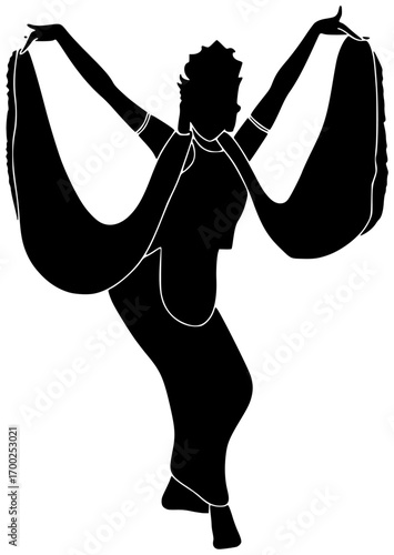 traditional illustration costume silhouette javanese logo indonesia icon fashion outline indonesian culture ethnic people clothes dress asian java woman shape attractive vector graphic background