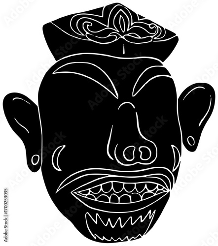 traditional illustration costume silhouette javanese logo indonesia icon fashion outline indonesian culture ethnic people clothes dress asian java woman shape attractive vector graphic background