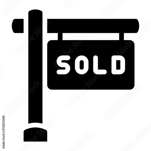 sold sign glyph icon