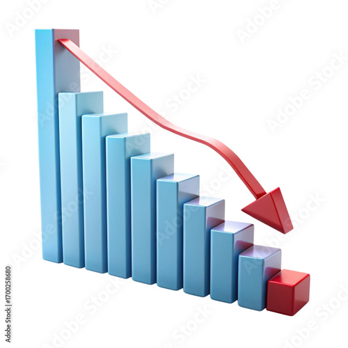 Declining Bar Graph with Red Arrow on Transparent Background Demonstrating Loss or Downturn Free Download Declining Bar Graph with Red Arrow on Transparent Background Demonstrating Loss or Downturn - GFXLoad