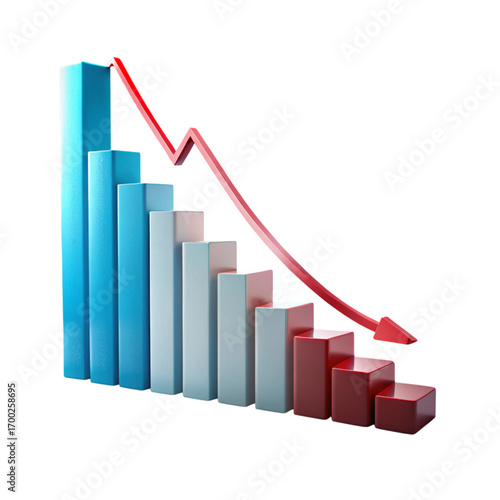 Declining Bar Graph with Red Arrow on Transparent Background Illustrating Economic Downturn Free Download Declining Bar Graph with Red Arrow on Transparent Background Illustrating Economic Downturn - GFXLoad