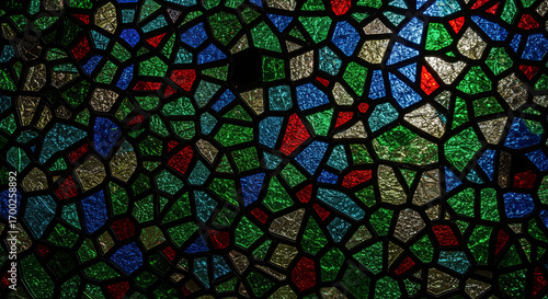 Wallpaper Mural Vibrant Stained Glass with Red, Green, and Blue Mosaic Torontodigital.ca
