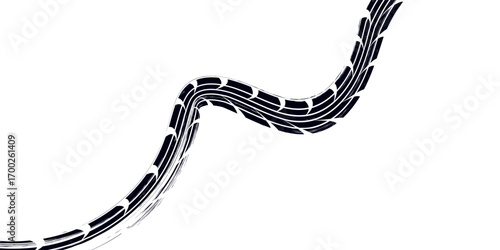 Tire track. Car, bike, motorcycle tyre mark with grunge effect isolated on white background. Wheel footprint on the road. Eps 10