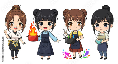 Creative Chibi Character Design for Culinary Enthusiasts and Food Service Professionals