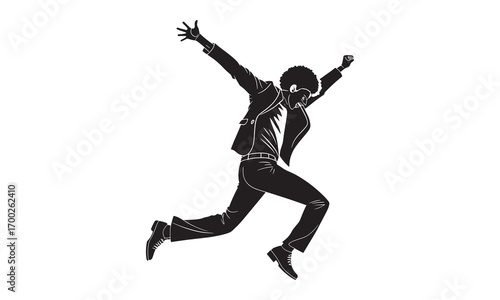 Dance Man Silhouette Vector | Street Hip Hop Style | Breakdance Clipart
