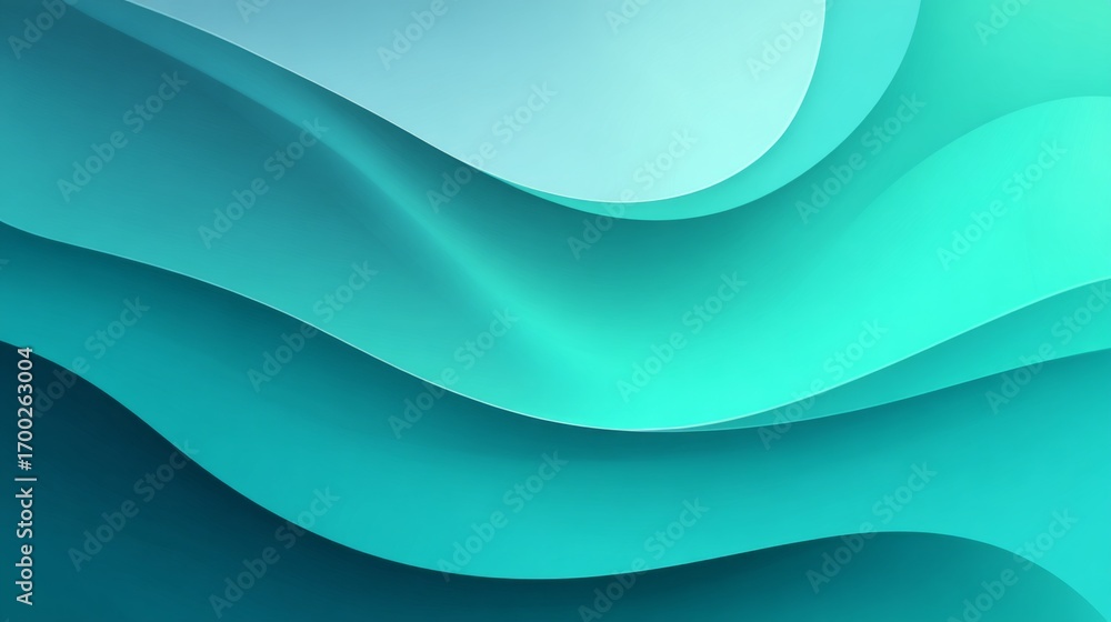 Obraz premium Modern Aqua Gradient Background with Smooth Flowing Waves for Corporate Design Use